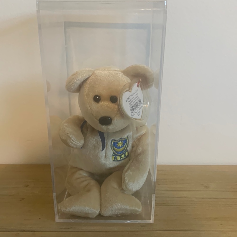 Retired NWT Premier The Bear Beanie Baby TY Inside A Plastic Case Bear Plush